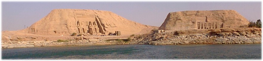 The sight of Abu Simbel from Lake Nasser