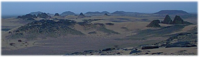 The back of Meroe as the sun sets