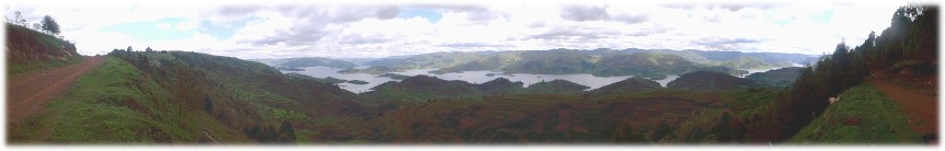 View of lake Bunyoni with its islands