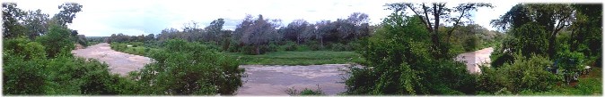 The Busi River - luckily dry so we could cross