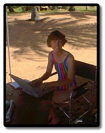 Jacqui working at Poli Plage, Cote D'Ivoire